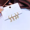 Boucles d'oreilles créoles MIGGA 4 pièces, ensemble de jolis dinosaures et cactus pour femmes et filles, bijoux en Zircon cubique