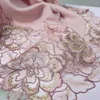 Scarves Autumn And Winter Cotton Wool Scarf Thin Spinned Twill Lace Embroidery Flower Red Overlay Shawl