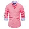 Chemises décontractées pour hommes Automne Coton Oxford Chemise À Manches Longues Boutonné Affaires Sociales Pour Hommes