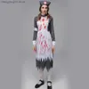 Theme Costume Autumn 0906 Women's Mid Length Dress Dark Gloss Halloween Come Horror Zombie Vampire Nurse Game Role Playing Show Makeup Room T231011