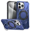 İPhone 15 Pro Max için Manyetik Kickstand Telefon Kılıfları Plus 14 13 12 11 Sağlam Dönen Yüzük Stand Kapağı Destek Desteği Kablosuz Şarj Cihazı Karışımı Renkleri