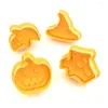 Moldes de cozimento Halloween Cookie Stamp Biscuit Mold 3D Êmbolo Cortador DIY Moldes Ferramentas de decoração de bolo grátis