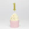 Golden Birthday Candles 0-9 Number Candle Smokeless Candle Creative Cake Decoration Birthday Party Decorations Separate PVC Box Packaging