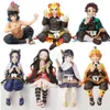 Mascot Costumes 14cm Demon Slayer Anime Figure Kimetsu No Yaiba Action Figure Nezuko/tanjirou/zenitsu/inosuke/shinobu/miritsu Figurine Doll Toys