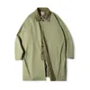 Trenchs pour hommes Maden Casual Balmacaan Manteau Amekaji Lâche Armée Vert Coupe-Vent Lourd Sergé Longues Vestes Vintage Pardessus 231010