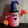 Fantasma bonito inflável de Halloween com abóbora, decoração de quintal inflável inflável de Halloween, para decoração de festa de Halloween em ambientes internos e externos