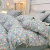 Conjuntos de roupa de cama de algodão macio conjunto para menina cama criança bebê berçário decoração 3pcs desenhos animados urso nascidos 231011