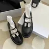 CE chaussures de créateur talons plateforme bouton en métal bouts ronds JK chaussures en cuir noir printemps et été