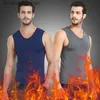 Men's Thermal Underwear 3Pcs Mens Thermal Underwear Winter Men's Sleeveless Thermal Underwear Plus Velvet Padded V-neck T-shirt Slim Thermo Shirt WarmerL231011