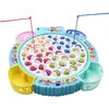 Jouets intelligents Jouets intelligents Bo Jeu de pêche Jouet Canne à pêche tournant avec musique Comprend 45 poissons et 4 pôles Compétence motrice fine Tr Dhvxa