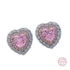 Orecchini pendenti classici in argento sterling 925 con cuore giallo topazio rosa, pietra preziosa, diamanti, fidanzamento, gioielli eterni