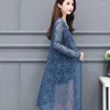 Women's Jackets Summer Shawl Sun Protection Clothing Coat Mid-length Lace Thin Section Cardigan Loose Ladies