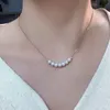 Pendant Necklaces XF800 Real Natural Akoya Pearl Necklace Fine Jewelry Choler for Women Round Brand Party Gifts X2661 231010