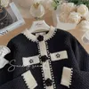 Ladies fashion rose flower knit cardigan sweater coat S M L XL XXL