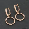 Dangle Earrings Natural Zircon Cute Hollow 585 Rose Gold Color Luxury Fashion Women Wedding Party Jewelry Unusual