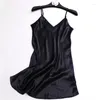 Women's Sleepwear Natural Silk Women Nightwear Sexy Satin Night Dress Short Slip Nightgown