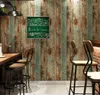 Sfondi Wellyu 3D Retro Nostalgic Wood Grain Board Wallpaper Ristorante Tea Shop Negozio di abbigliamento Sfondo Muro Rotolo di carta