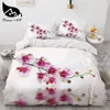 Ensembles de literie Dream NS Red Rose 3D Floral Housse de couette Ensemble Fleur Linge de lit Double Feuille Couette D'été Couette King Size 231010