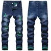 Jeans pour hommes Hommes Casual Street Moto Denim Ripped Hommes Bleu Noir pour la mode Style2927
