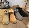 2022Hot Austrália Australian Classic Botas Quentes Mulheres Mini Meia Bota de Neve EUA GS 585401 Inverno Full Fur Fofo Peludo Cetim Botas Botas Chinelos US65