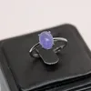 Anéis de cluster AKAC Natural Tanzanite 925 Sterling Silver Ring Stone Tamanho Aproximadamente 6 8mm Enviar aleatoriamente