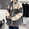 Męskie kurtki zimowe polar puszysty kurtka ciepła rozmyty zamek błyskawiczny płaszcz Mężczyźni Mężczyźni Autumn Lightweight Streetwear Hip Hop Harajuku 2023 231011