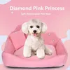 Princess Pet Nest Luxury Diamond Pink No Pilling Dog Bed Moisture Proof Anti-slip Pet Pad Removable Easy Cleaning Dog Cat Sofa 2102151