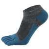 Men's Socks 2 Pair Toe Men Cotton Five Fingers Splicing Mesh Soft Low-cut Ankle Running Sports Black White Grey Male Sox