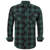Mäns casual skjortor Men's Plaid flanellskjorta Spring Autumn Man Regular Fit Casual Long-ärmskjortor för USA Size S M L XL 2XL 231011