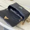 Designer tygväska lyxig axelhandväska äkta läderkedja påse 23 cm flikväska toppnivå replikation crossbody väska med låda wl246