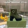 Botas de desenhista mulheres chunky bloco saltos plataforma bota intertravamento g botas de tornozelo fundo grosso sola de borracha combate bota tira verde salto alto cristais sapatos