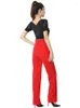 Sahne Giyim Yüksek Bel Balo Salonu Standart Dans Pantolon Kostüm Vals Düğmesi Pantolon Latin Kızlar Düz Renk Kadınlar 2023 Kentsel Giyim