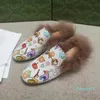 2023-أحدث نمط مدرج من 23 Slippers Plush Slippers Tuscany Tuscany صوف حمل عالي الجودة دافئ ومريح