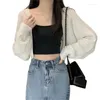 Women's T Shirts Cropped Sweaters Cardigans Open Front Shrug Long Sleeve Boleros Jackets