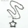 Other Fashion Accessories Big Gunmetal Crystal Halloween Girl Star Y2K Steel Jewelry Choker Gothic Necklace Chunky Chain Pendant Bold Stunning Statement Q231011