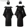 Themakostuum Heks Maleficent Doornroosje Cosplay Kom Volwassen Vrouwen Hallowen Comes Evil Zwarte Jurk Hoorn Hoed Outfit Hoed Helm Kap T231012