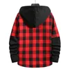 Pulls à capuche pour hommes Sweatshirts LUCLESAM hommes Plaid épissage à capuche mode Streetwear classique flanelle à manches longues chemises à capuche sudaderas hombre 231010