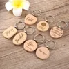 Christmas Decorations Custom Engraved wedding names Wood Key Chain Personalized Heart Gifts for supplies gift 231011