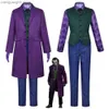 Theme Costume Cosplay Movie tv Dark Knight Joker Comes Joker Heath Ledger Suit Purple Jacket Uniform for Adult Halloween Dress Up Party T231011