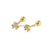 Stud Mini Stud örhänge 100% 925 Sterling Sier Jewelry for Women White CZ Zircon Flower Earrings Ear Bone Jewelry Earrings DHDKV