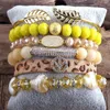 RH Fashion Boho smycken Tillbehör Stone Pärledarmband 5 st stack armband Bangle Set for Peace Bohemian smycken Gift263y