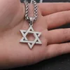 Anhänger Halsketten Jüdische Bibel Edelstahl Hexagramm Kette Halskette Frauen Männer Ausschnitt Stern Von David Hexagon Choker Mezuzah Schmuck