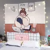 Tapisseries Kawaii décor à la maison tenture murale tapisserie Anime rose fille chambre fond mignon mode dame 231011