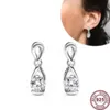 Ny 925 Silver Shining Flying Swallow Set Love Heart Original Women's Mother's Day Logo Earrings Festival Diy Charm smycken