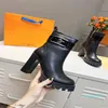 2023-Designer Mulheres Bota de Tornozelo Sapatos Casuais de Salto Alto Luxo Mulher Zip Alta Moda Martin Botas Clássicas de Alta Qualidade Couro Preto Plataforma Sapato Tamanho35-42