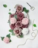 Fleurs décoratives D-Seven artificielles délicates roses poussiéreuses Combo pour bricolage Bouquets de mariage pièces maîtresses arc de douche nuptiale florale