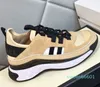 summer leather thick-soled leisure color matching sports Joker air cushion running daddy shoes