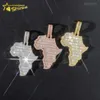 Vvs Moissanite Hip Hop Jewelry Baguette Diamond Africa Map Pendant Sterling Silver Iced Out Jewelry Custom Made Map Pendants