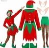 Tema traje natal elf mulheres menina vem vestido de manga longa e cinto chapéu sapatos listrado meias festa role-playing cosplay dropshippingl231010