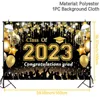 Party Decoration Congratulation Grads Decorations Class Of 2023 Graduation Decor Banner Bachelor's Cap Door Curtain Glasses Grad Supplies